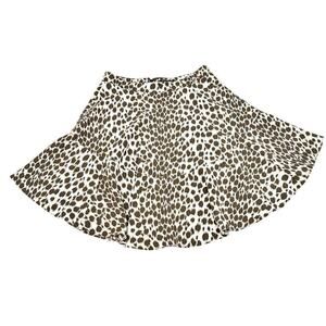 Club Monaco Brown Cream Animal Print Patterned Skater Skirt Size 2